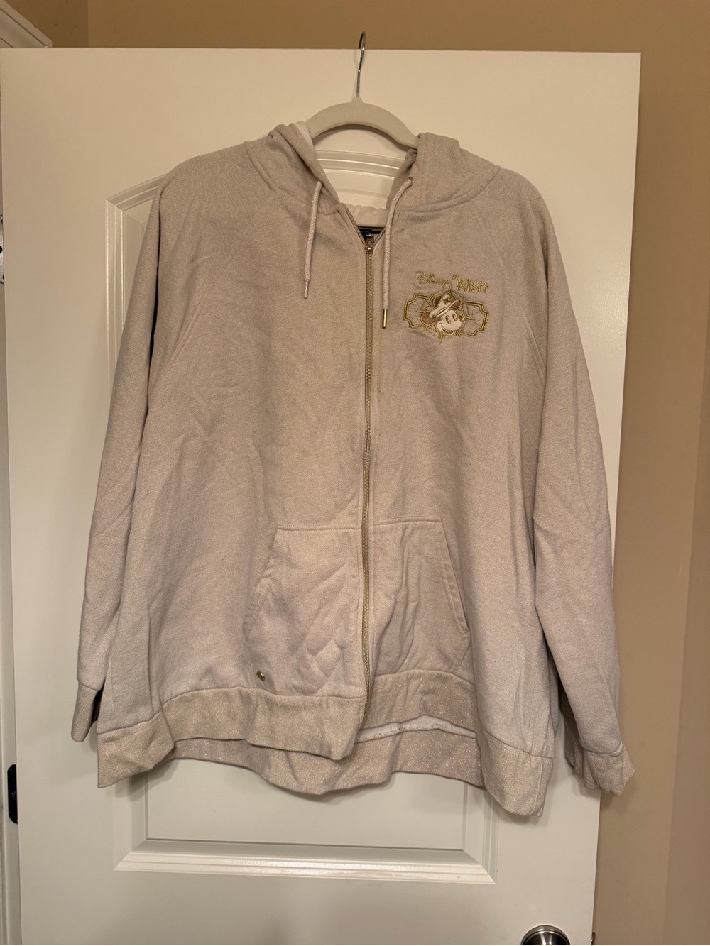 DCL Inaugural Wish Zip-Up Hoodie with Embroidered Logo and Studded Back